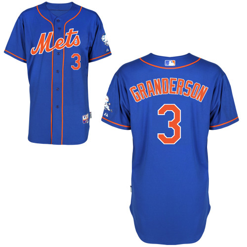 Curtis Granderson #3 MLB Jersey-New York Mets Men's Authentic Alternate Blue Home Cool Base Baseball Jersey